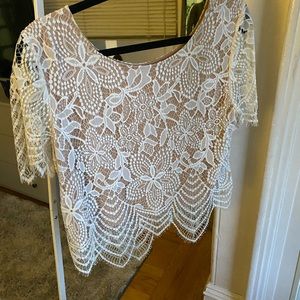 Express white lace shirt size M